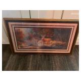 Home Interiors and Gifts Framed Deer in Forest Print