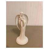Ceramic Praying Angel Figurine with Gold Trim