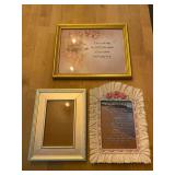 Lot of Three Decorative Framed Wall Art and Photo Frames
