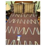 Brown and Blue Quilt Set with Striped Accent Pillows