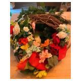 Floral Wreath and Lighted Garland Set