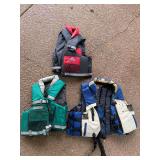 Set of 3 Stearns US Coast Guard Approved Type III PFD Life Vests