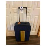 Rome Casual Blue and Tan Rolling Suitcase Luggage