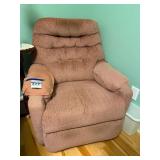 Pinkish-Brown Fabric Recliner Armchair with Mechanical Lever