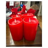 Holiday Decor Lot with LED Candles Poinsettia Picks and Table Runner