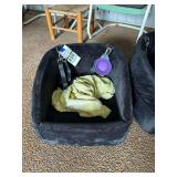 Black Pet Car Seat with Safety Strap and Collapsible Bowl