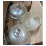 Three Glass Candy Dishes