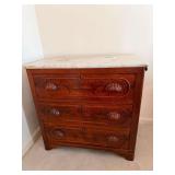 Vintage Marble Top Wooden Dresser