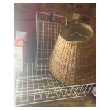 Wicker Lamp Shade and 2 Coated Metal