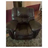 Oversize Brown Leather Recliner