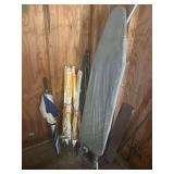 Salvage Lot- Back Corner- Metal and Plastic Stakes, ect