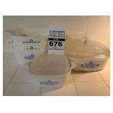VTG Corning Ware Blue Cornflower Casserole Dishes with Lids