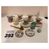 Lot of Various Items, Avon Owl, Lids, Cups and Saucers