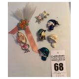 Face Pins, Floral Pins