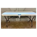 Plastic 5'-Fold Up Table (1 of 2 similar tables in auction)