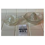 VTG Large Anchor Hocking and Small Ribbed Glass Juicers