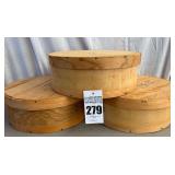 Dufeck's Wood Products Round Cheese, Pantry, or Storage Boxes (3 total)