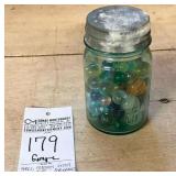 Zinc Top Ball #3 Glass with Marbles