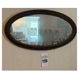Antique Oval Mirror with Decorative Rosettes Border