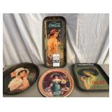 Victorian Ladies Themed Coca-Cola Metal Serving Trays
