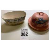 Fitz and Floyd Planter,  Songbird Garden Cheese/Butter Dish