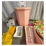 Misc. Barbie and Doll or Doll House Accessories, plus Pink Trash Can