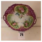 Antique Rose Pattern Serving Plate with Wall Hanger