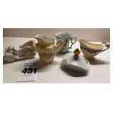 Vintage Creamers, Cup, Lid and Car Figurine