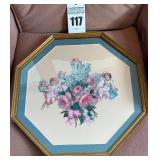 Victorian Themed Framed Art in an Octagon Frame