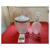 Cut Glass Ice Bucket and Decanter