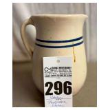 Stoneware Pitcher with Blue Strips