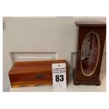 1980's Tall Jewelry Cabinet with Hangers and Small Cedar Chest or Box