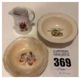 Children's Antique Dishes including The Old Woman Who Lived in a Shoe