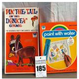 Western Publishing Company, Inc 'Pin the Tail on the Donkey Game' and Whitman's 'Paint with Water'