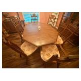 VTG Solid Wood Octagonal Dining Room Table with 6 Chairs