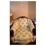 French Provincial Style Floral Pattern Parlor Chair