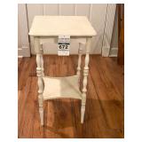 White Wooden Two-Tier Accent Table