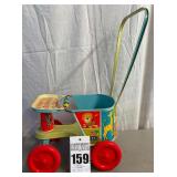 VTG OHIO ART Tin Litho Doll Stroller with Alphabet Tray