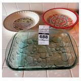 The Pioneer Woman and Royal China Country Harvest Pie Plates plus a VTG Libbey Orchard Baking Dish