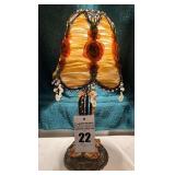 Victorian Style Lamp with a Wire Base and Fabric Shade