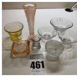 Lot of Glass Dessert Dishes, Bud Vase, Ash-Tray