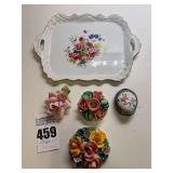Vintage Tray, Floral Items