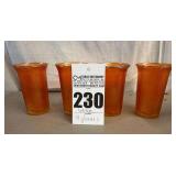 VTG Jeannette Marigold 'Tree Bark' Carnival Juice Glasses (4 total)