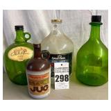 Strawberry Glen Apple Wine Jug and Other VTG Bottles