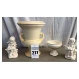 Haeger Pottery White Trophy Vase and Misc. Ceramics