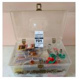 Retro Clear Plastic Sewing Box and Contents