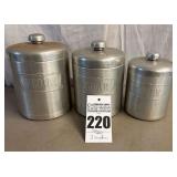 VTG Hostess Ware Tin Canister Set