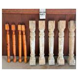 Antique Carved Wooden Spindles and Table Legs