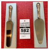 VTG Sterling (Handle) and Stainless-Steel Wedding Cake Servers