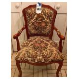 VTG French Style Craved Wood Armchair with a Tapestry Upholstery
